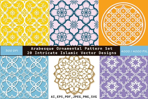 20 Arabesque Vector Patterns: Design Assets for Cultural Projects