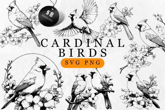 Cardinal Bird Line Art SVG: Your Go-To Design Asset
