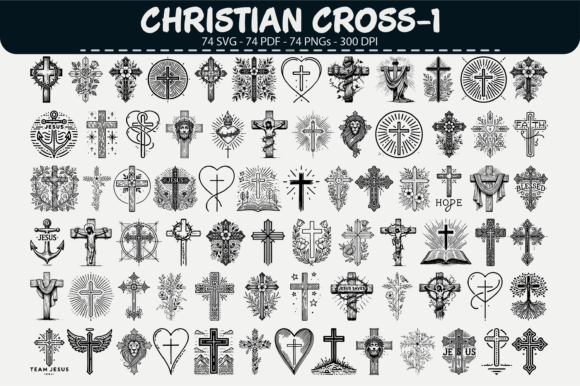 Christian Cross Vector – 74 Designs for Faith-Based Projects