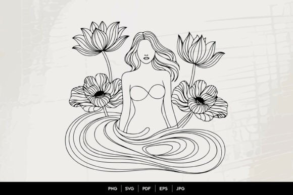 Elevate Your Brand with Abstract Floral Woman Line Art