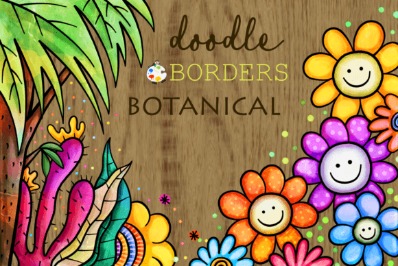 Elevate Your Layouts with Doodle Floral Botanical Borders