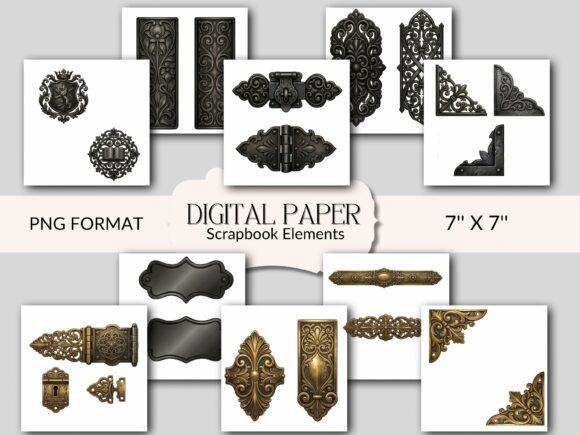 Enhance Designs with Vintage Junk Journal Book Ornate Clipart