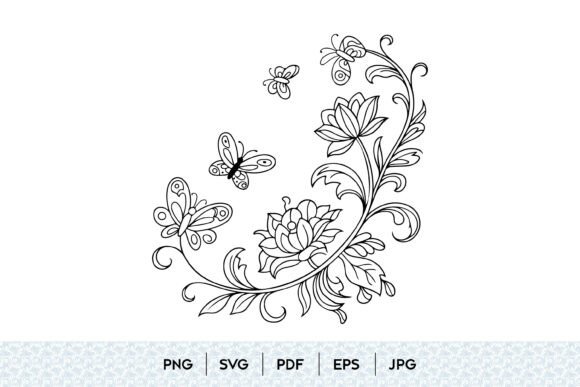 Floral Butterfly Line Art SVG: Elevate Your Creative Projects