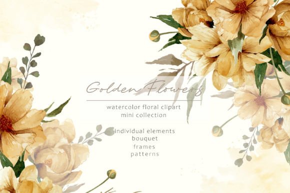 Golden Hour: Elevating Your Projects with Watercolor Floral Assets