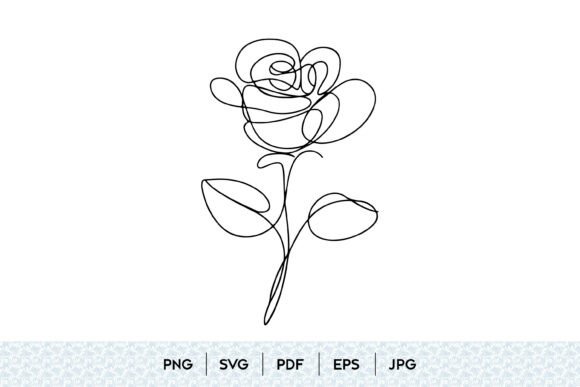 The Elegance of Single Line Rose Flower SVG