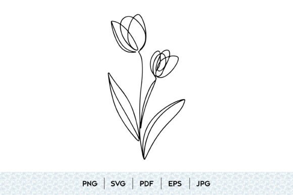 Tulip Flower Line Art: Versatile Design Assets for Modern Creatives