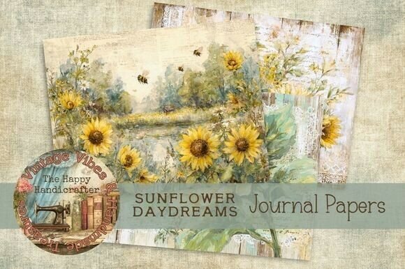 Unlocking the Rustic Charm of Vintage Sunflower Journal Papers