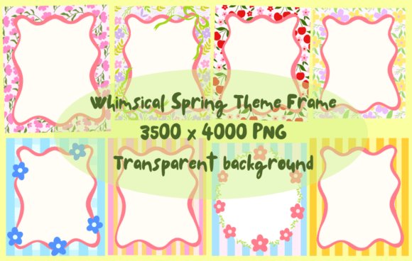 Whimsical Spring Theme Frame Border: Fresh Digital Design