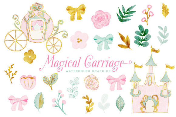 Whimsical Watercolor Magic: Using Magical Carriage Clipart