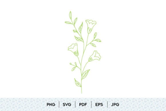Wildflower Branch Line Art SVG: A Designer's Botanical Asset